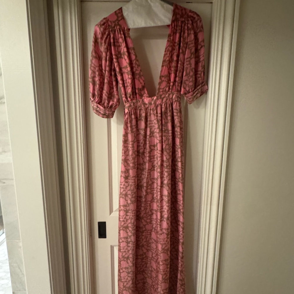 Hannah Pink Backless Floral Dress